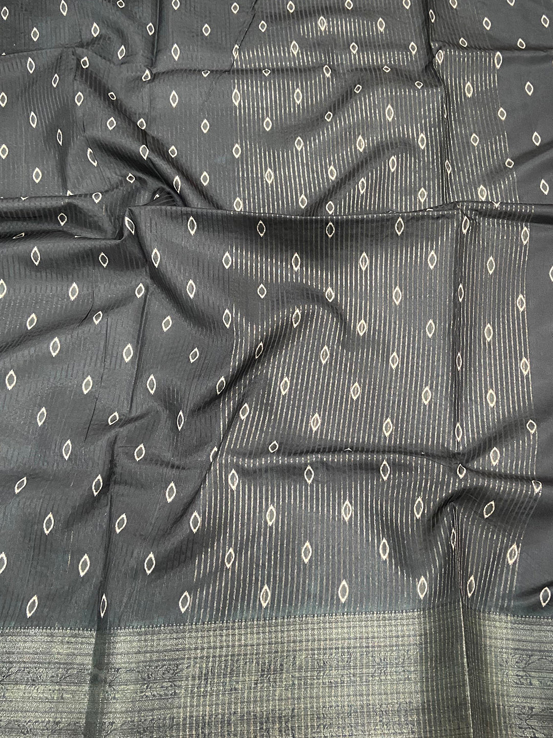 Grey Zig Zag Kalamkari Kanchi Silk Saree