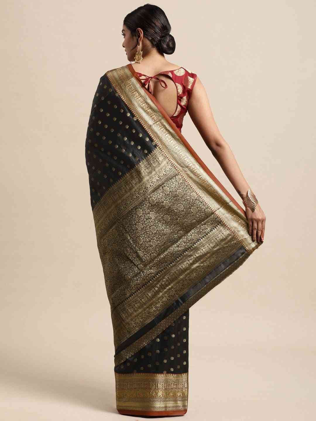 Black Colour Banarasi Silk Saree