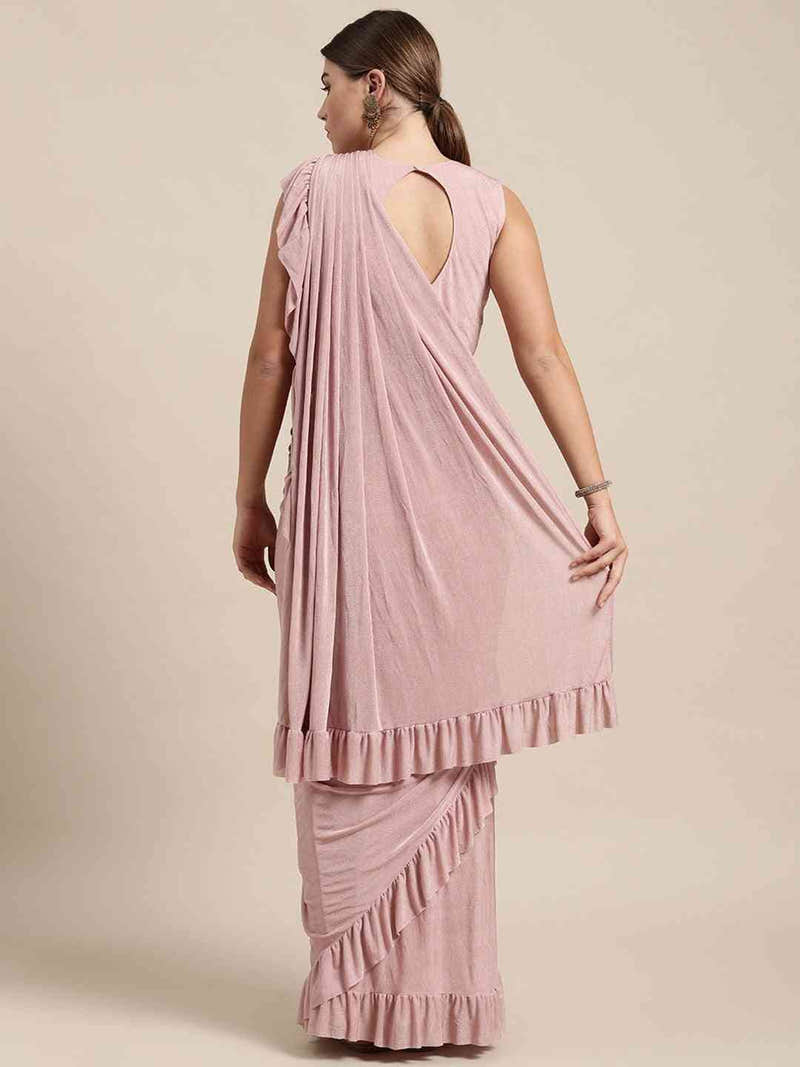 Stylish Mauve Colour Solid Print Saree