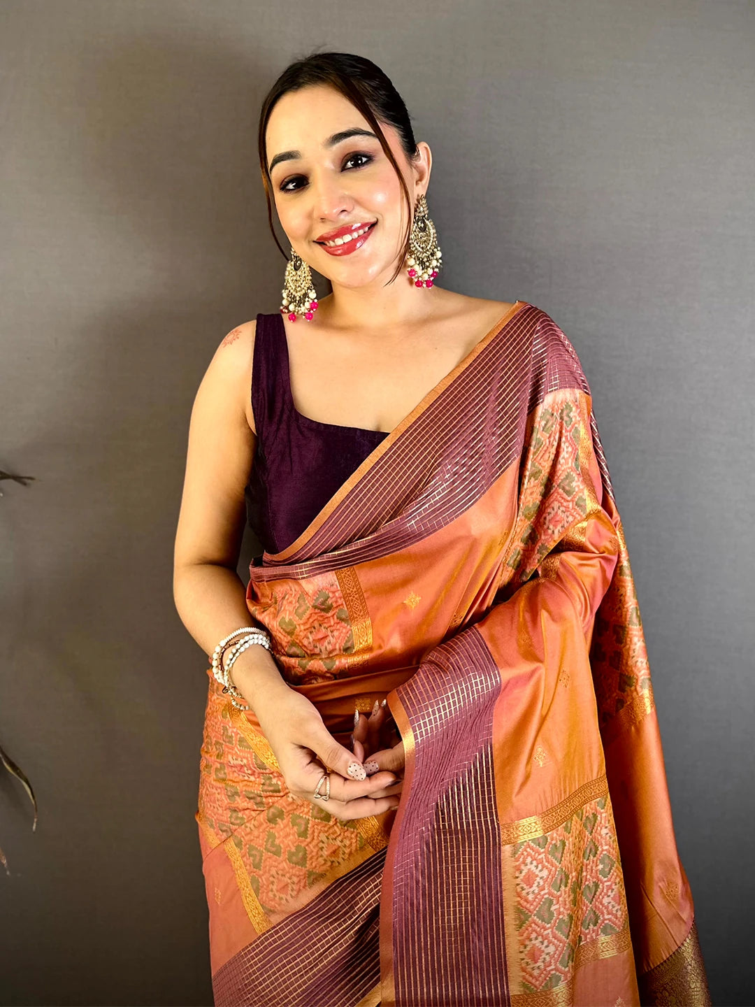 Celebrity Soft Silk Ikkat Pochampally Saree - view 2