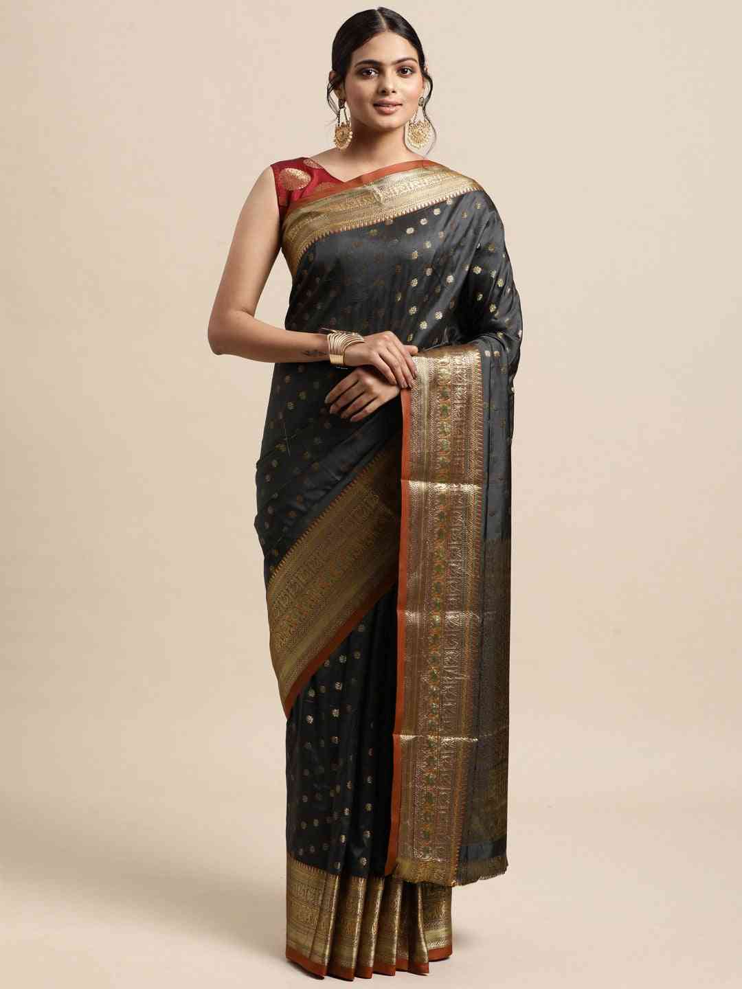 Black Colour Banarasi Silk Saree