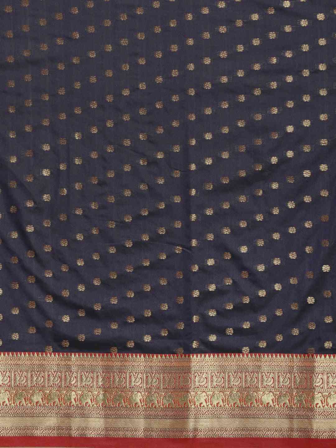 Stylish Banarasi Navy Colour Silk Saree