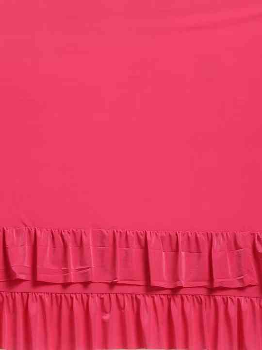 Stylish Rani Colour Solid Print Saree