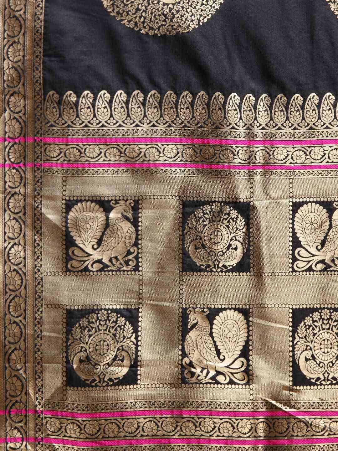 Banarasi Black Colour Silk Woven Design Saree