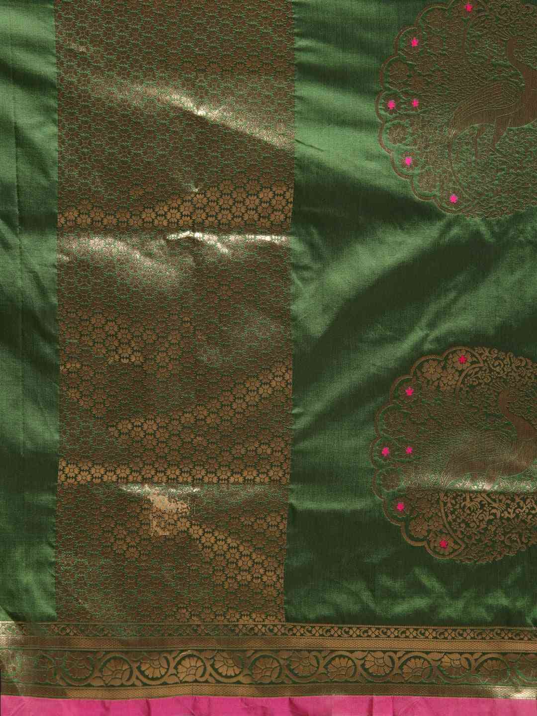Kanjivaram Bottle Green Silk Saree