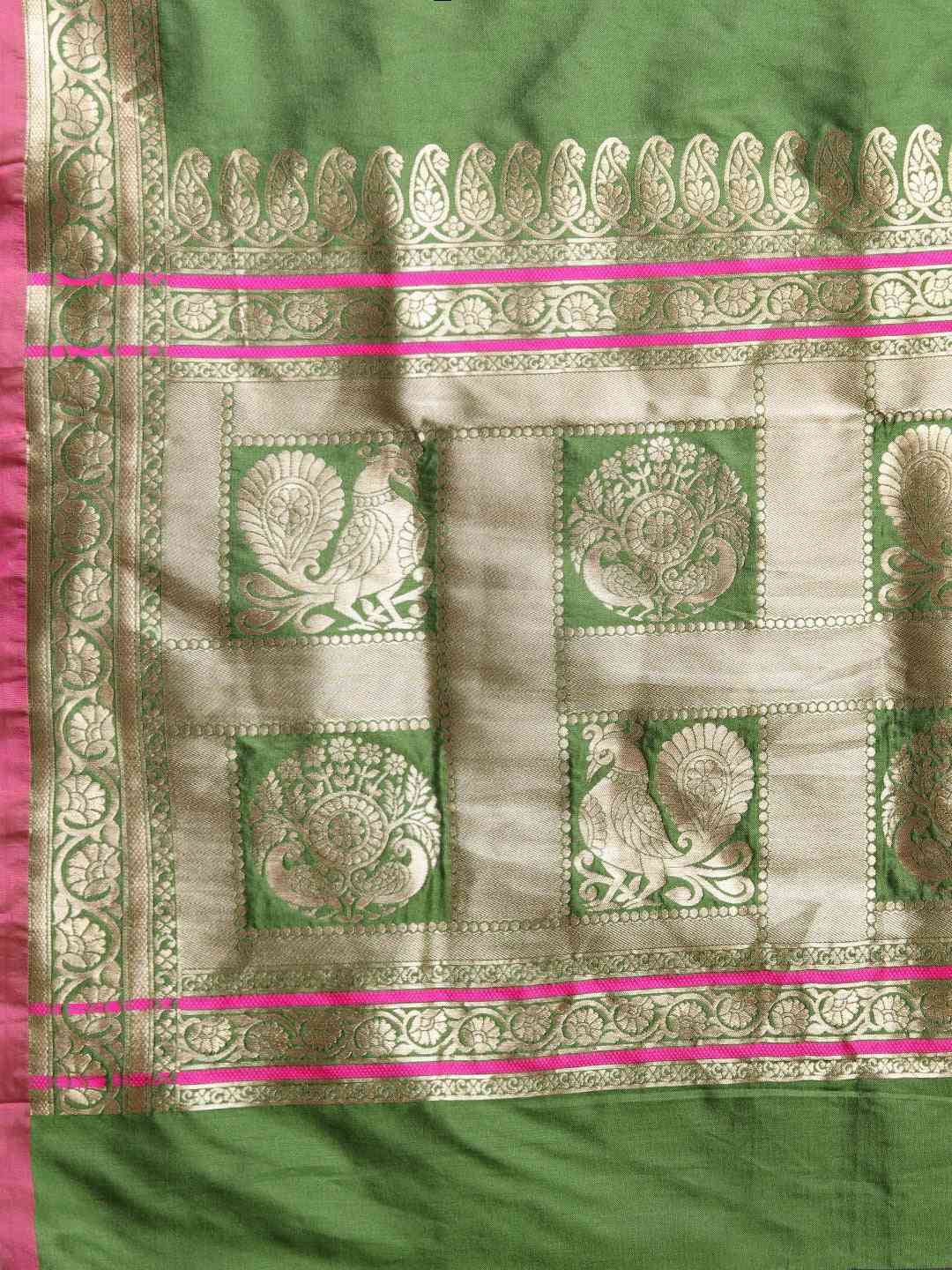 Kanjivaram Bottle Green Silk Saree
