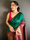 Radiant Soft Silk Woven Temple Saree