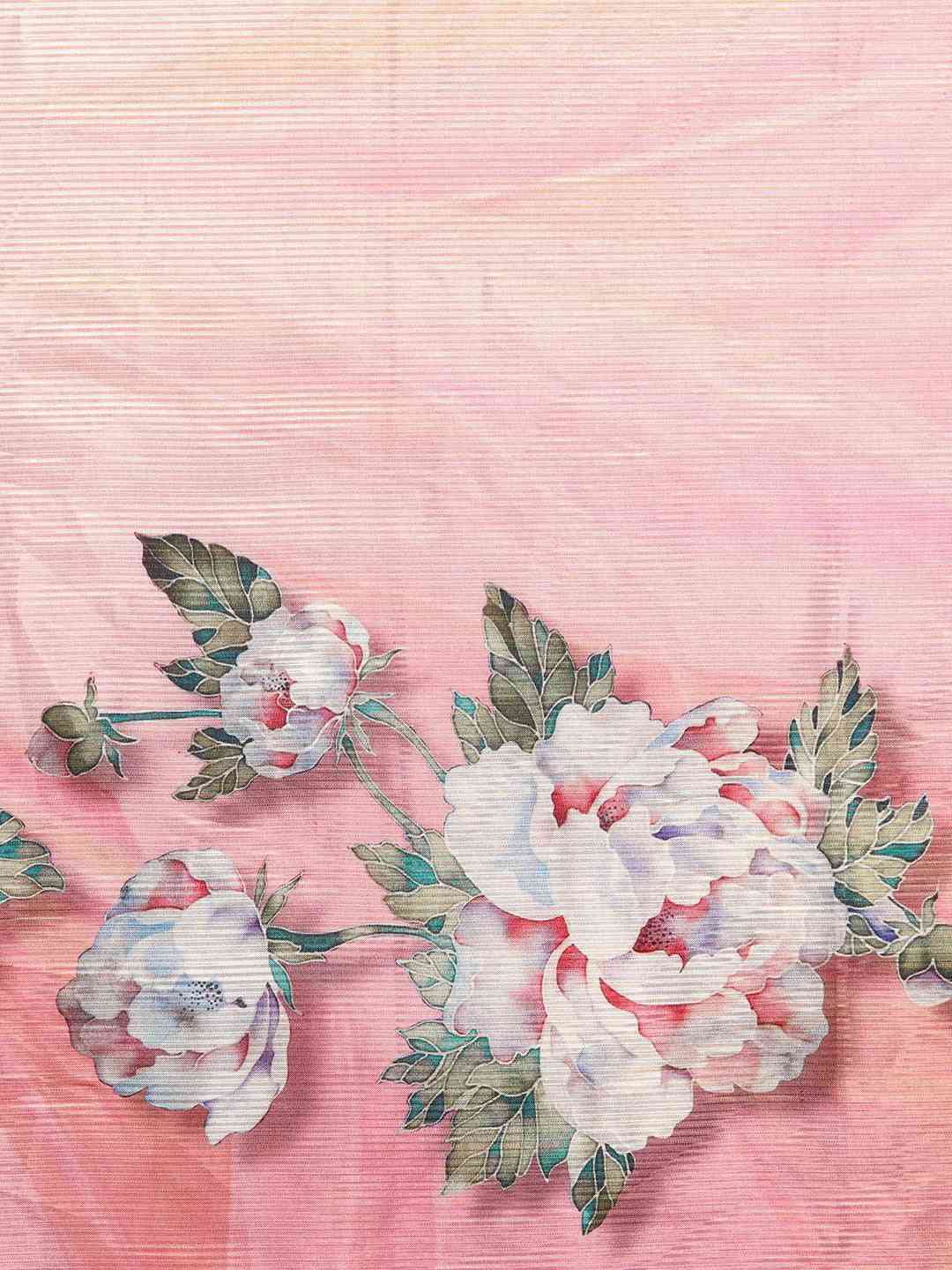 Stylish Maheshwari Floral Printed Saree With Zari Border