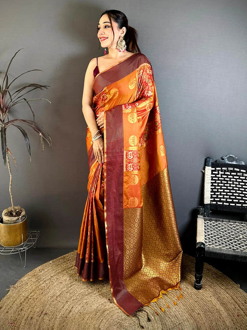 Royal Soft Silk Ikkat Pochampally Saree