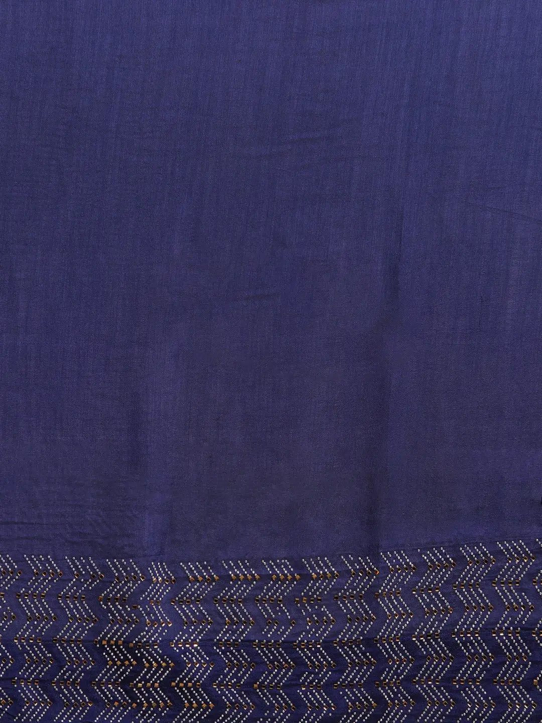 Poly Silk Saree With Embellished Border And Stones Work