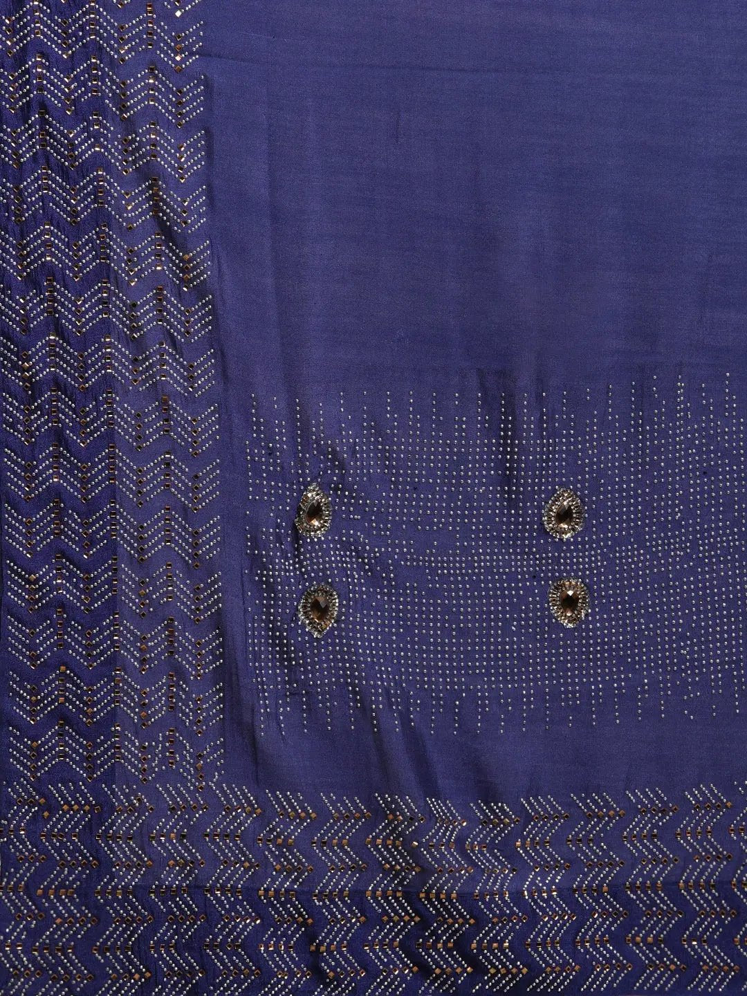 Poly Silk Saree With Embellished Border And Stones Work