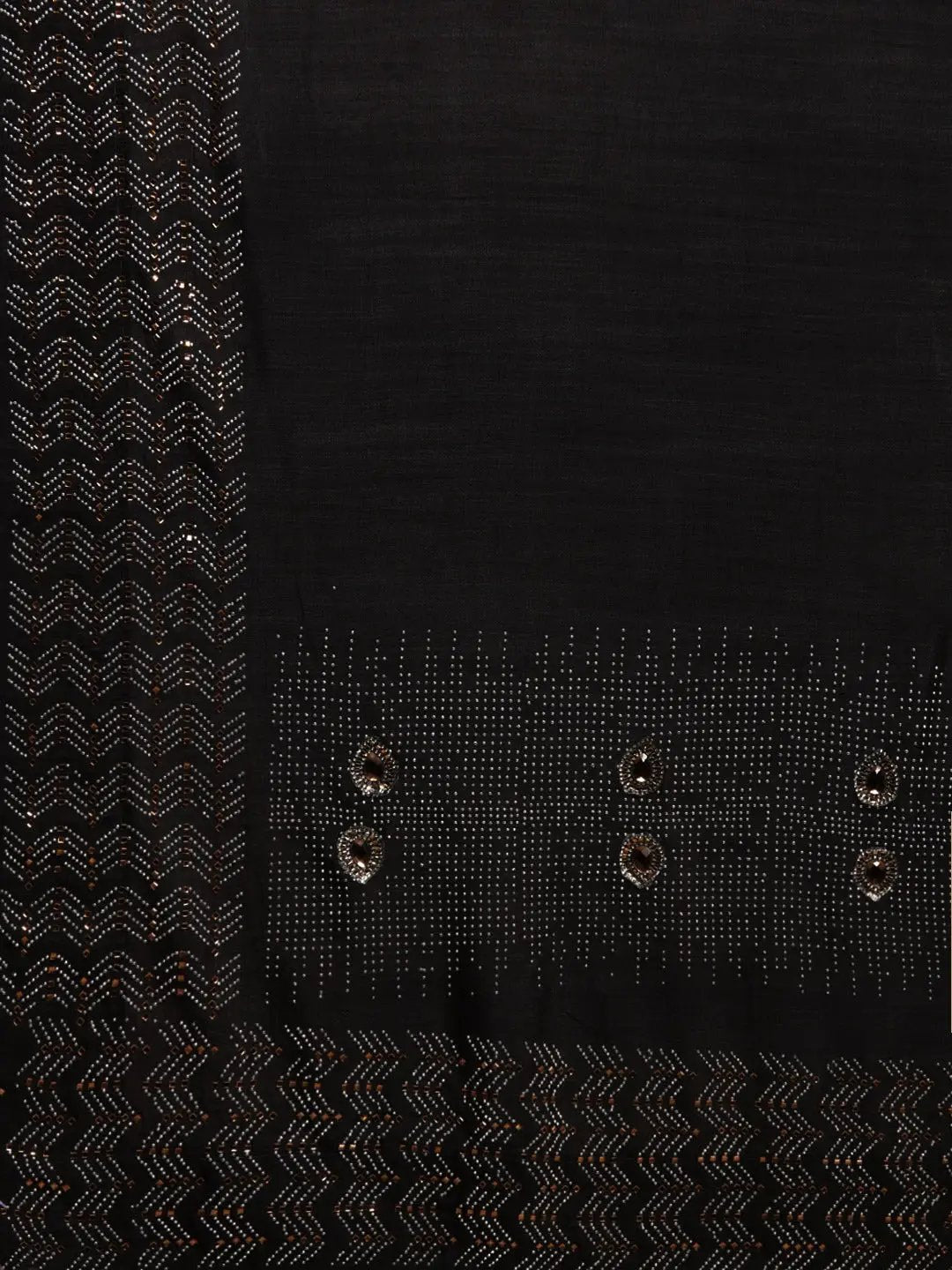 Poly Silk Saree With Embellished Border And Stones Work