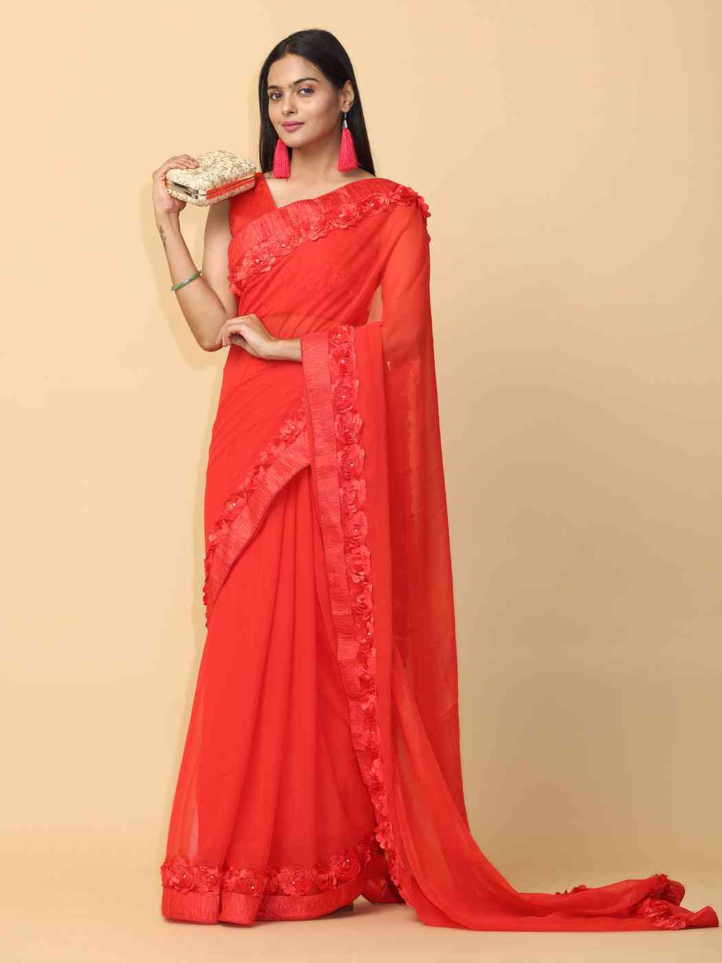 Pure Slab Cotton Trendy Block Print Designer Saree