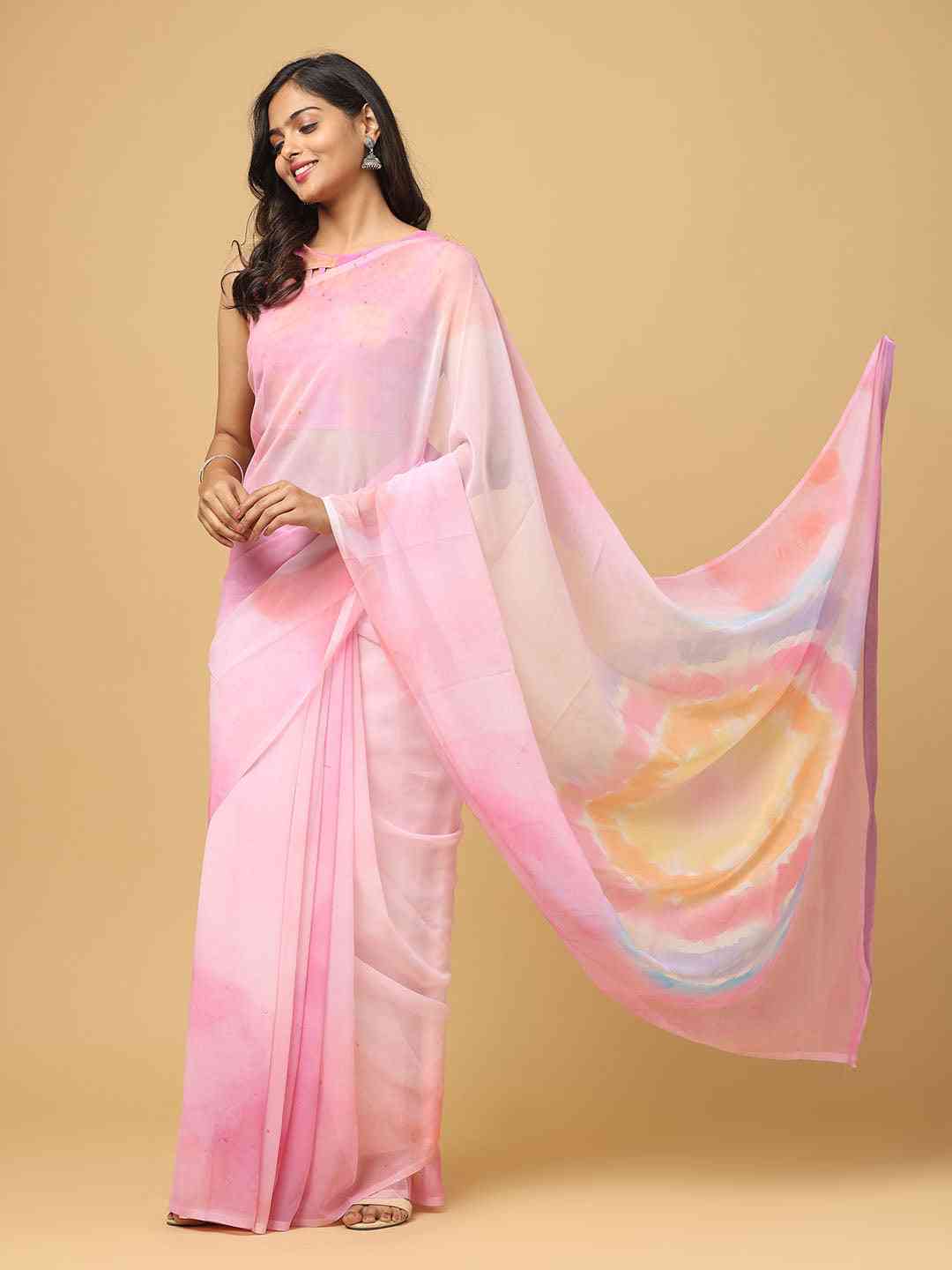 Ombre Soft Georgette Digital Print Party Wear Saree