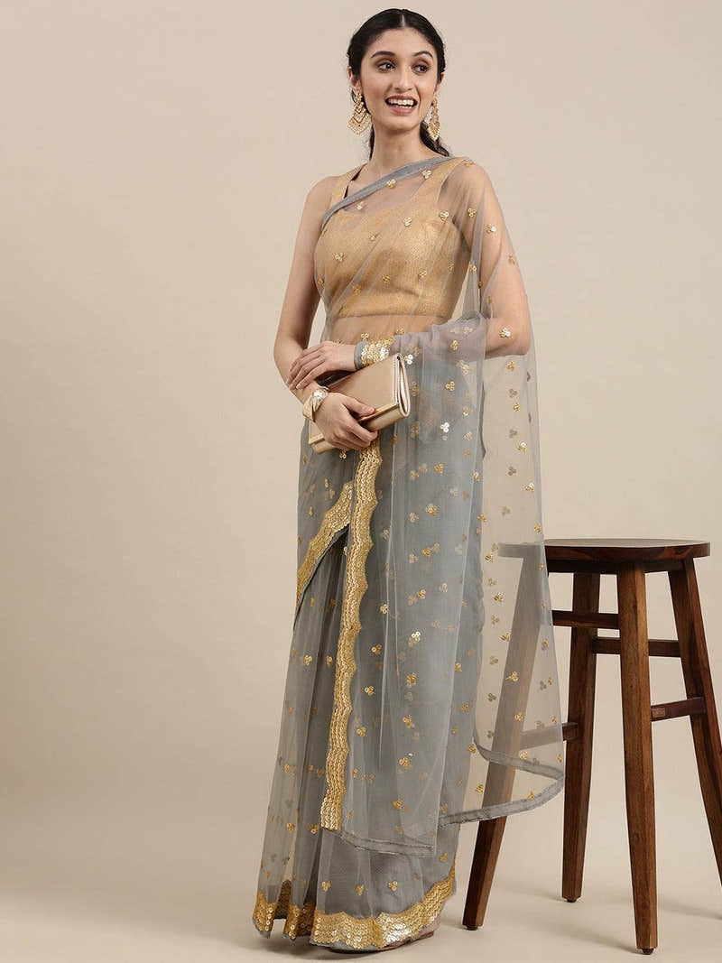 Exclusive Soft Net Sequence Work Party Wear Saree