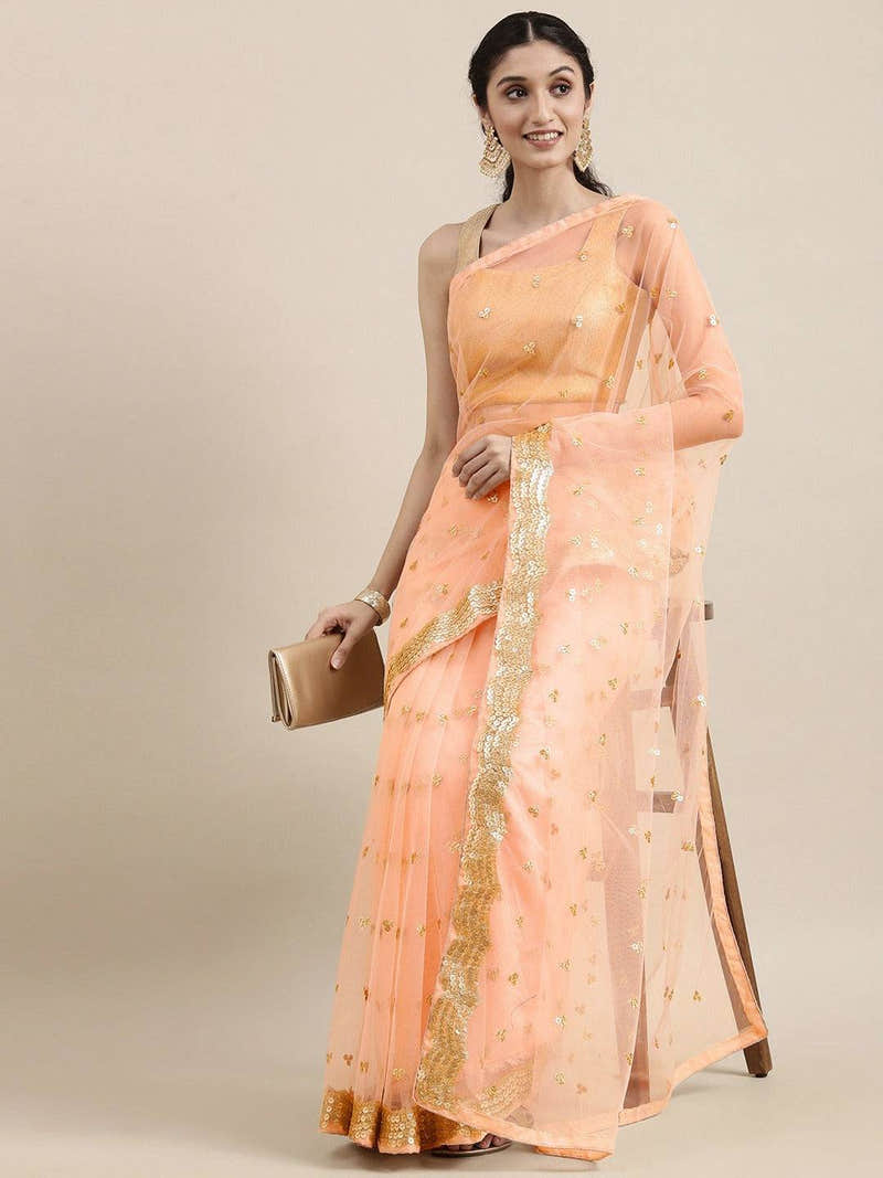 Exclusive Soft Net Sequence Work Party Wear Saree