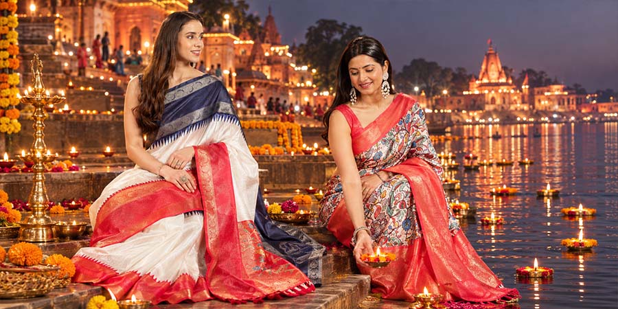9 Ivory & Gold Sarees for Kartik Purnima & Dev Diwali 2026