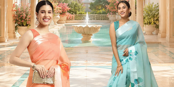 8 Organza Sarees for College Farewell & Fresher Parties