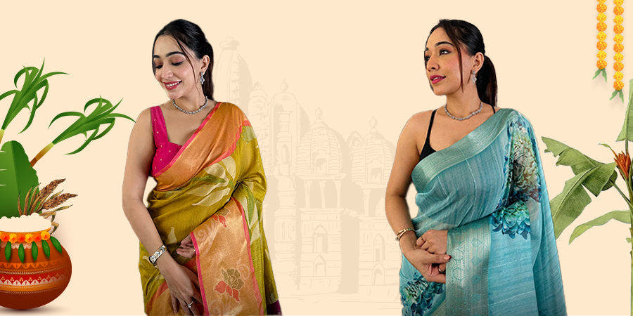 Elegant South Indian sarees for Pongal celebration