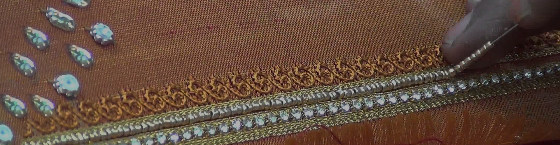 Aari work involves intricate stitching techniques