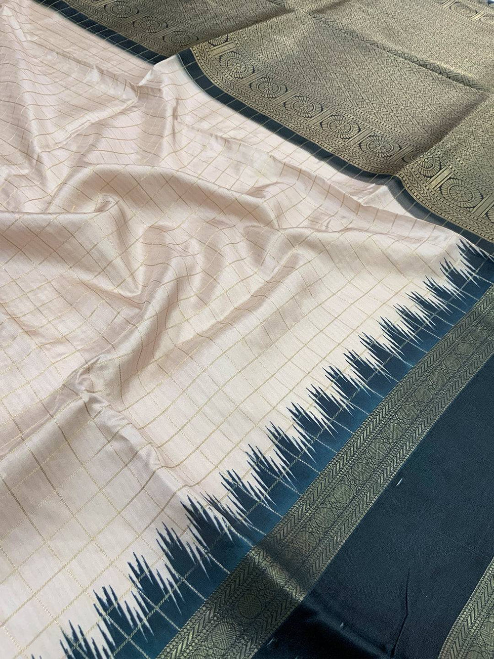 Radiance Soft Silk Satin Chex Saree