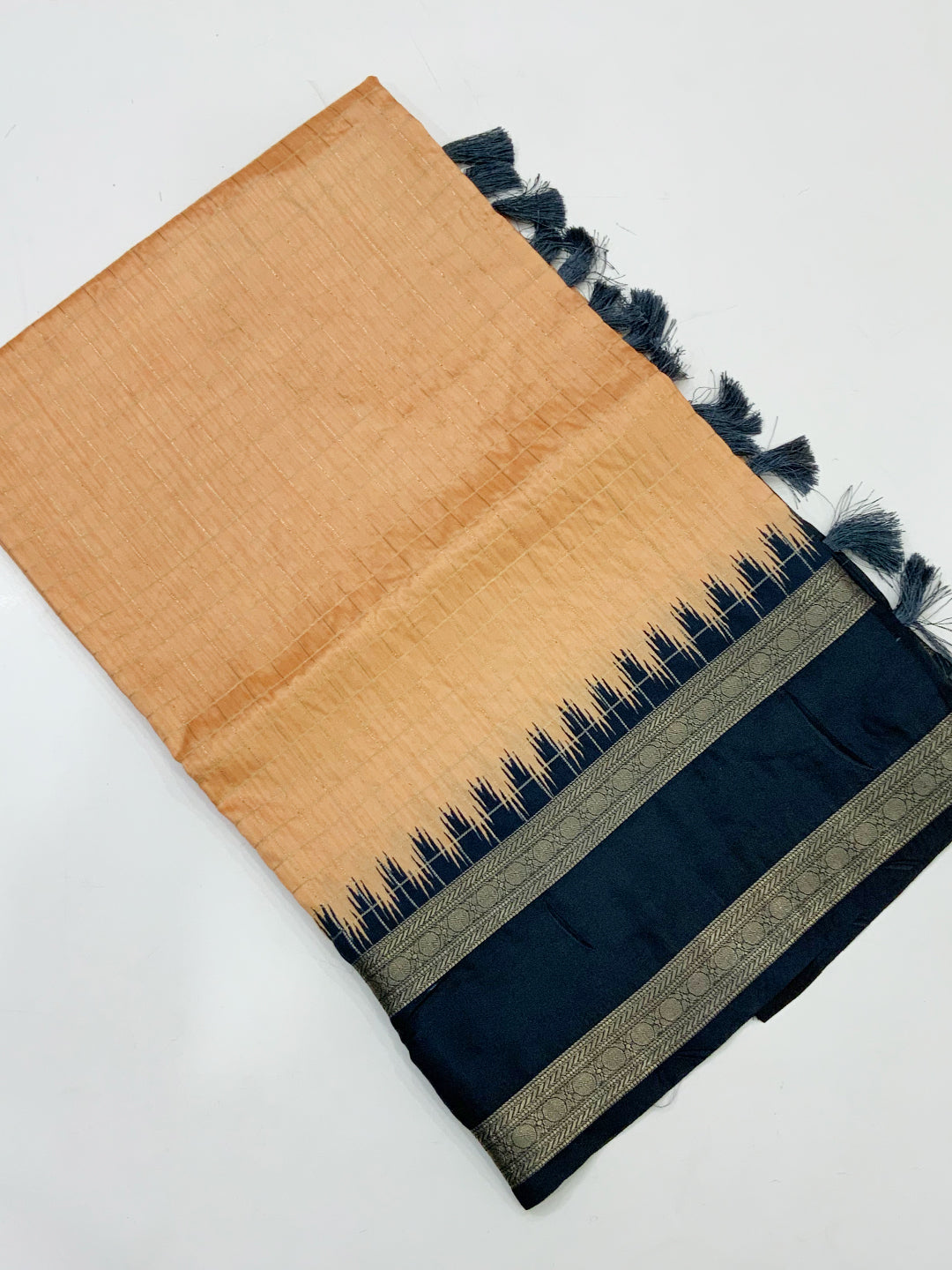 Graceful Soft Silk Satin Chex Saree