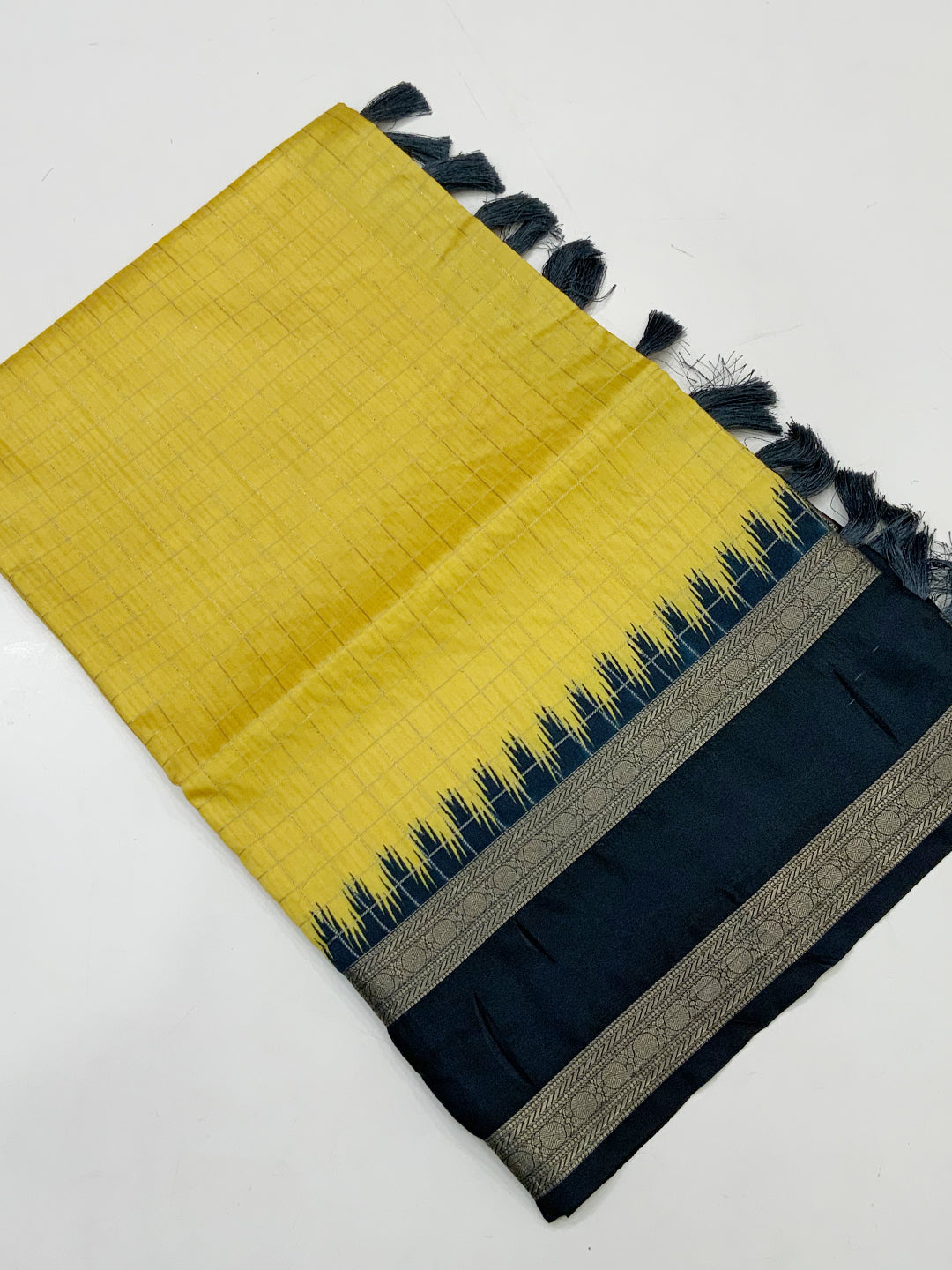 Vibrant Soft Silk Satin Chex Saree