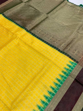 Opulent Soft Silk Satin Chex Saree