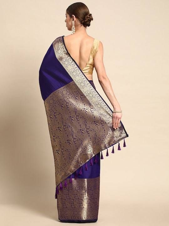 Purple Kanjivaaram Pattu Border Soft Silk Saree