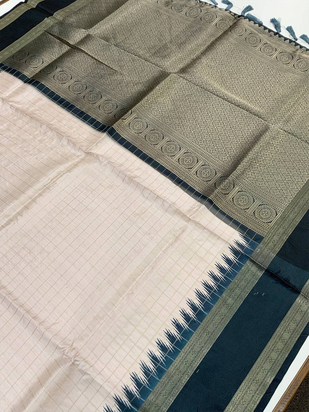 Radiance Soft Silk Satin Chex Saree