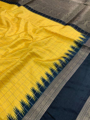 Vibrant Soft Silk Satin Chex Saree