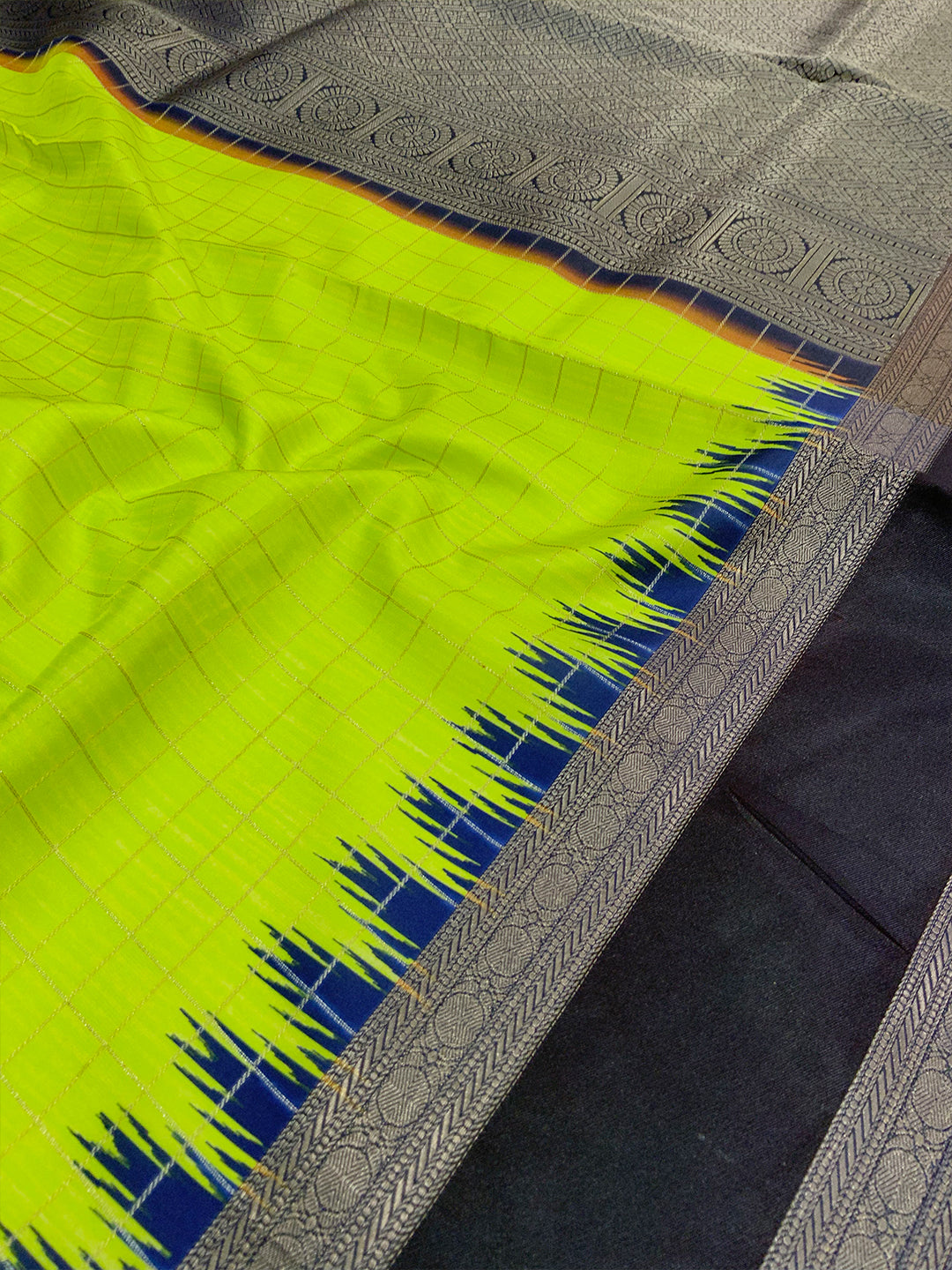 Ethereal Soft Silk Satin Chex Saree