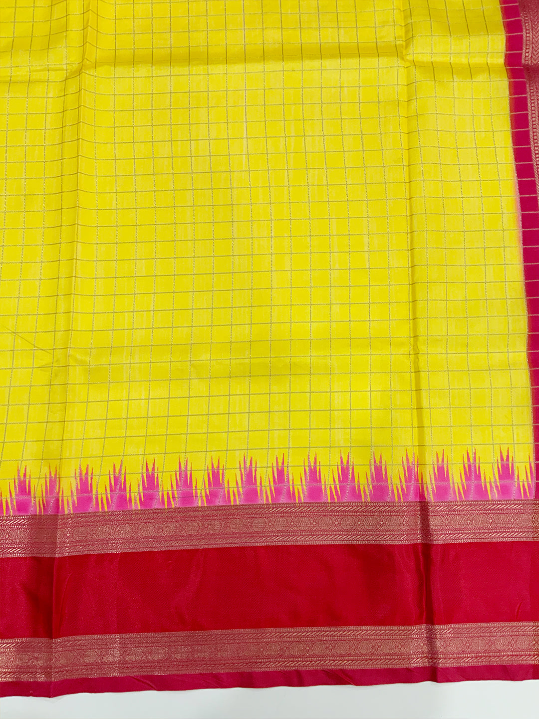 Elegant Soft Silk Satin Chex Saree