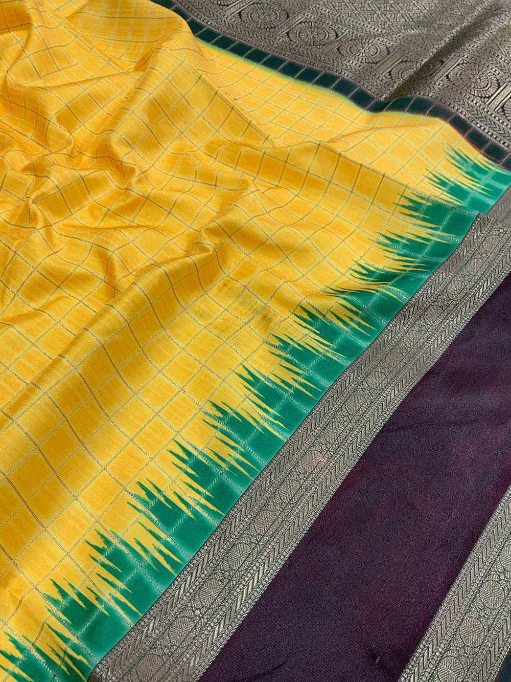 Opulent Soft Silk Satin Chex Saree