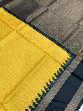 Vibrant Soft Silk Satin Chex Saree