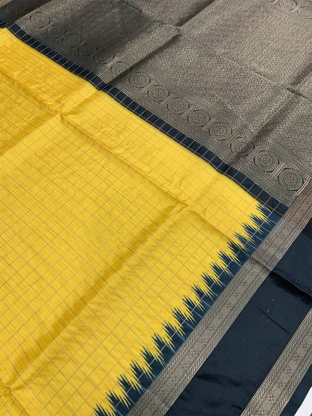 Vibrant Soft Silk Satin Chex Saree
