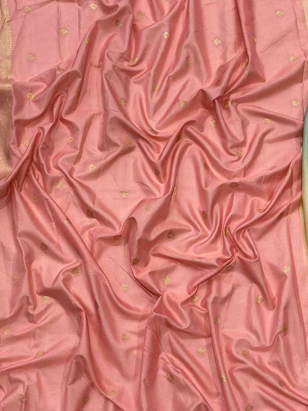 Close-up of Soft Silk Banarasi Saree Fabric