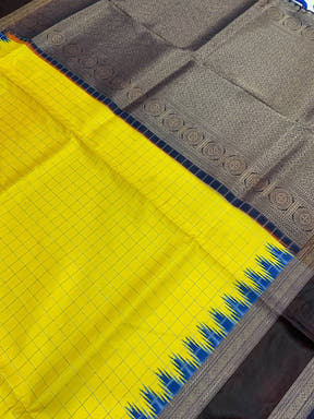 Royal Soft Silk Satin Chex Saree