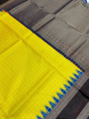 Royal Soft Silk Satin Chex Saree