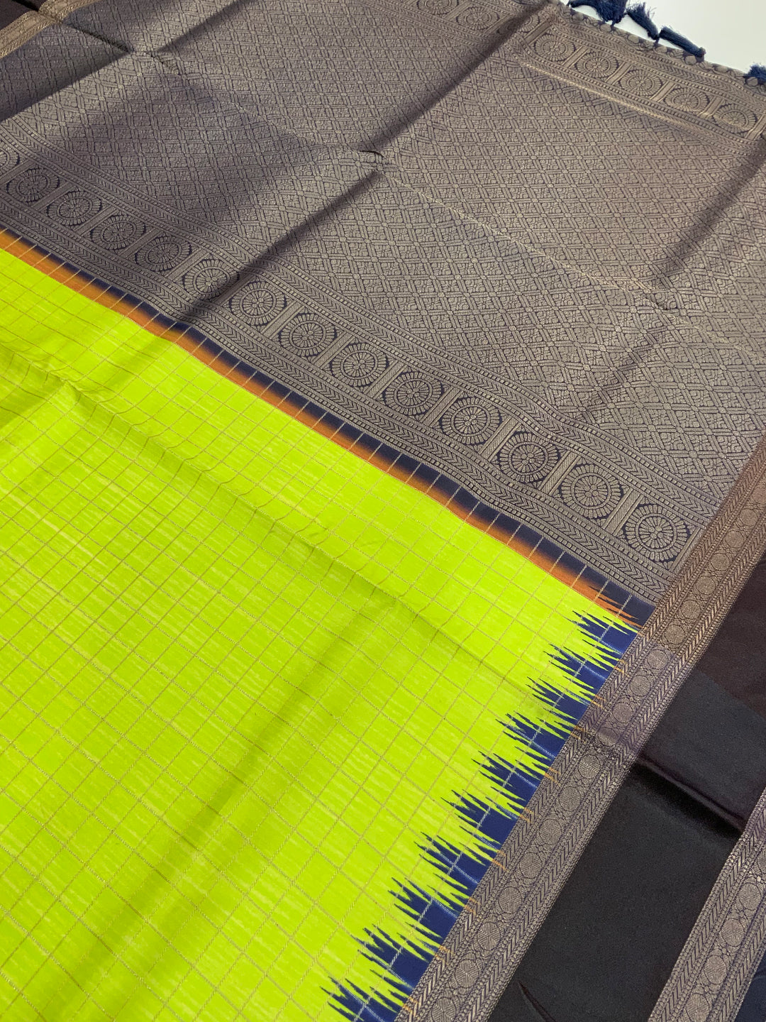 Ethereal Soft Silk Satin Chex Saree