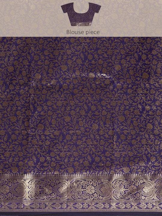 Purple Kanjivaaram Pattu Border Soft Silk Saree