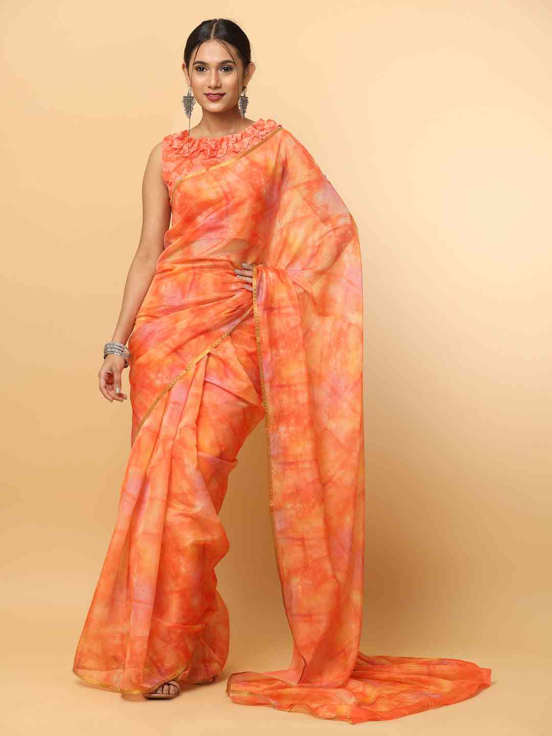  Batik Print Chanderi Silk Designer Saree 