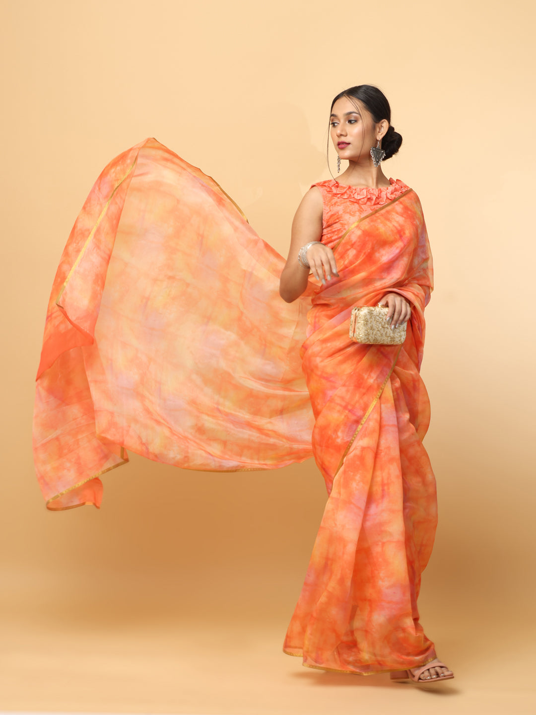  Batik Print Chanderi Silk Designer Saree 