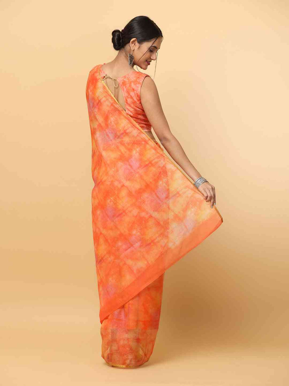  Batik Print Chanderi Silk Designer Saree 