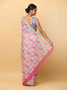  Batik Print Chanderi Silk Designer Saree    collapse