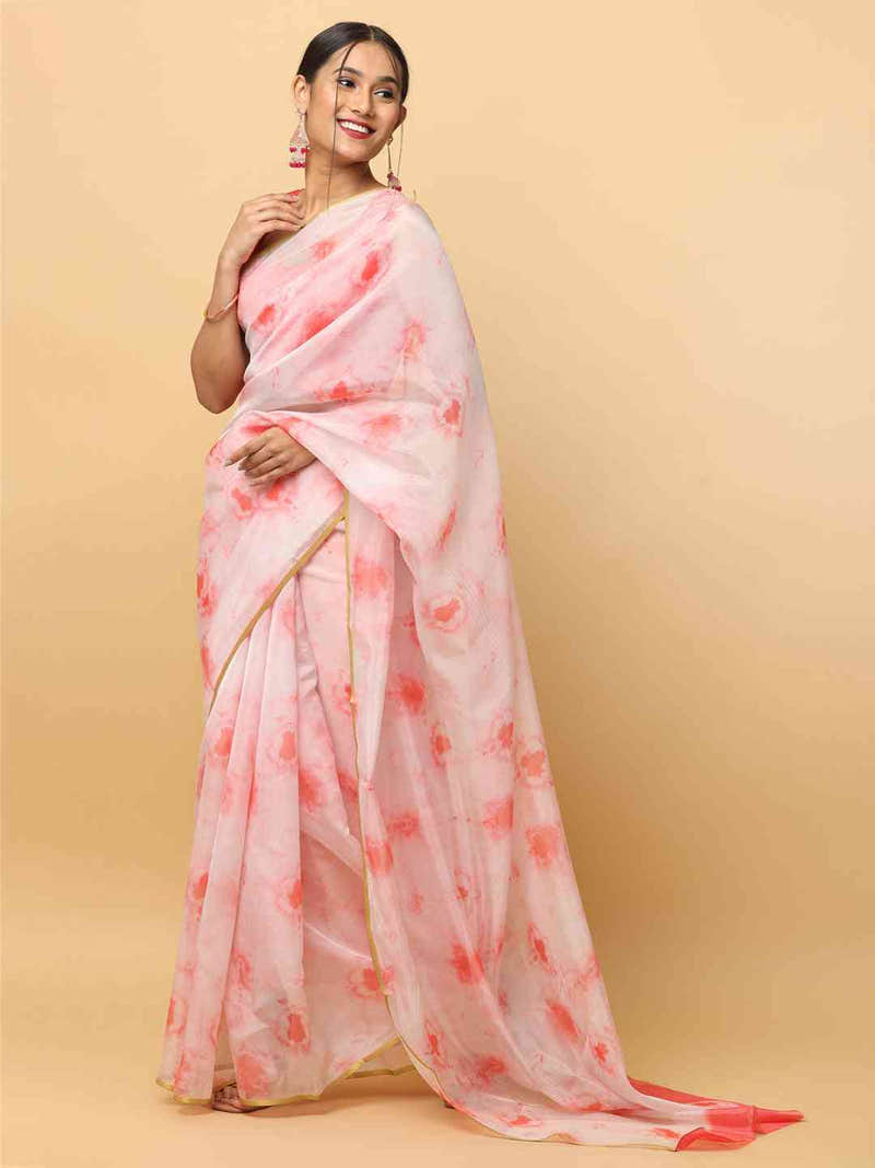 Exclusive Batik Print Chanderi Silk Design Saree