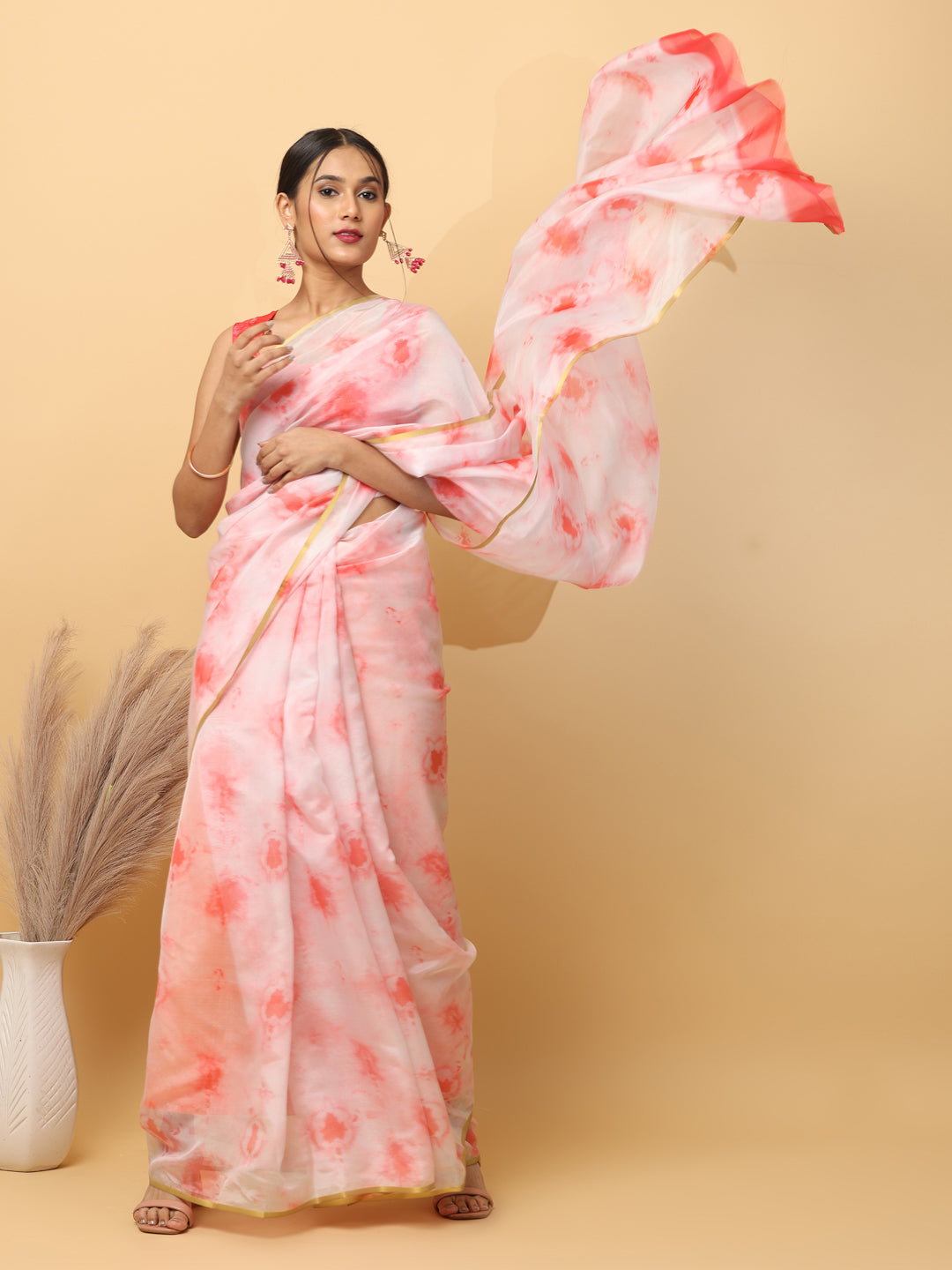  Batik Print Chanderi Silk Designer Saree 