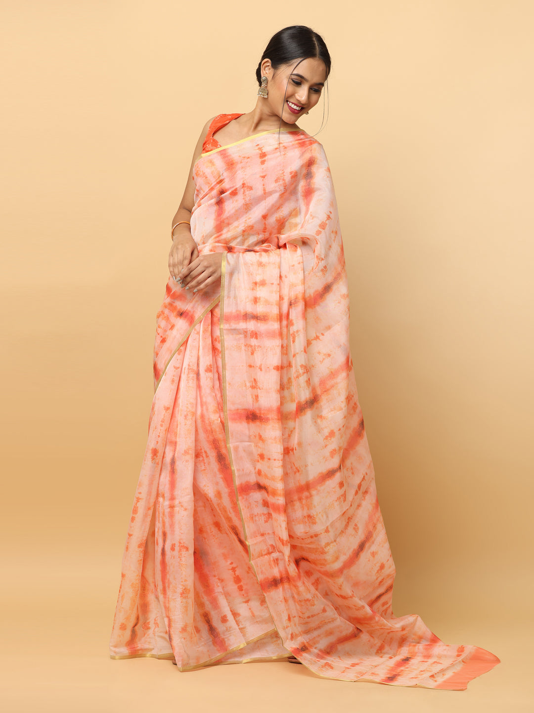  Batik Print Chanderi Silk Designer Saree
