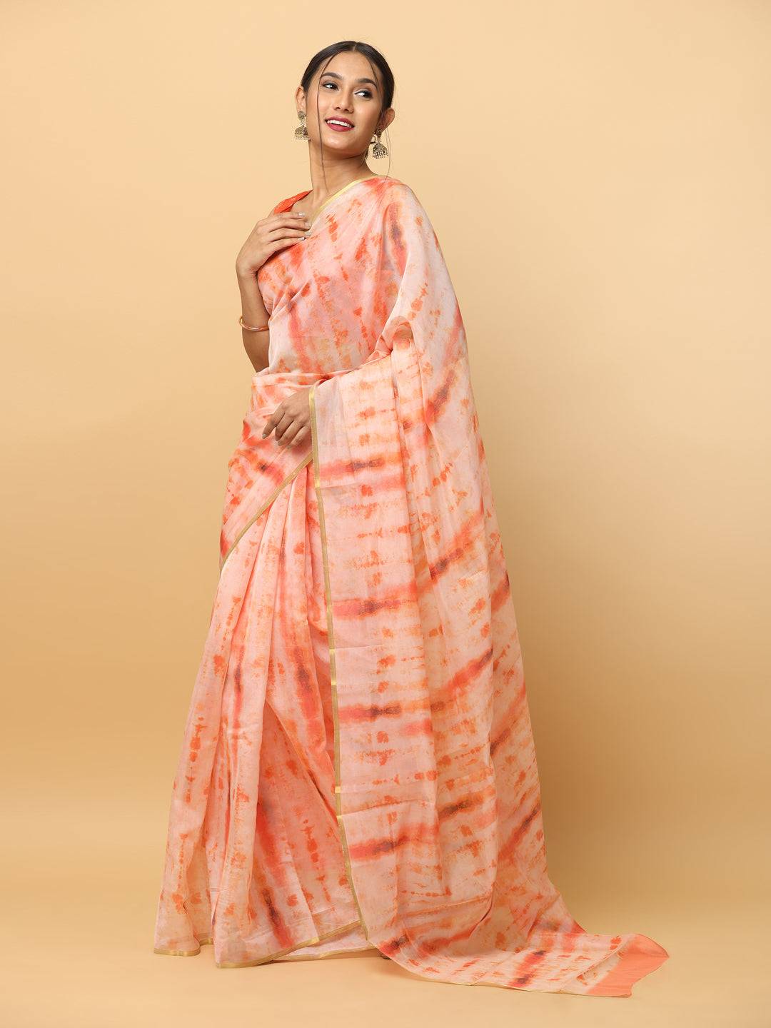  Batik Print Chanderi Silk Designer Saree