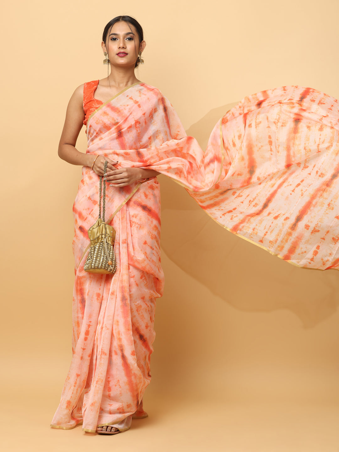  Batik Print Chanderi Silk Designer Saree